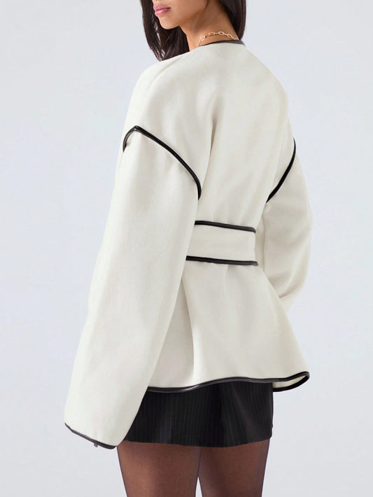 Manteau ample décontracté à épaules tombantes - Floorah