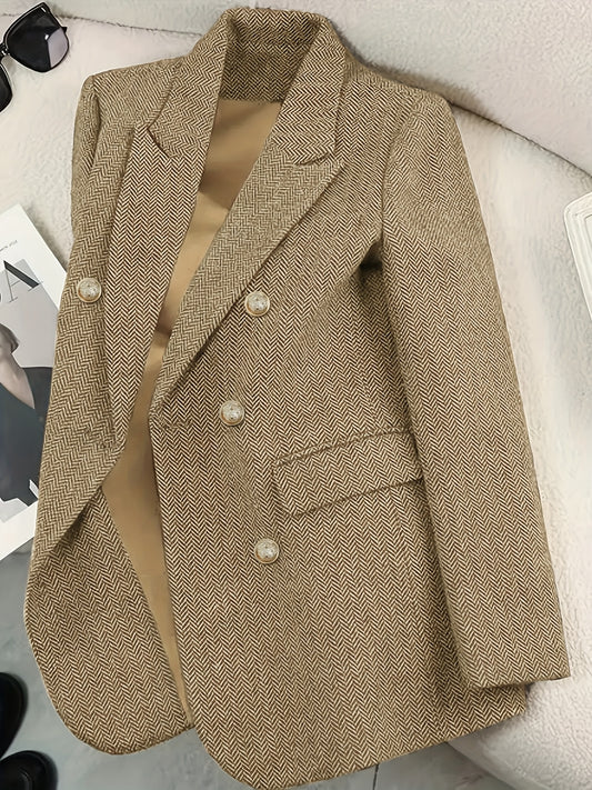 Blazer vintage à motif pied-de-poule