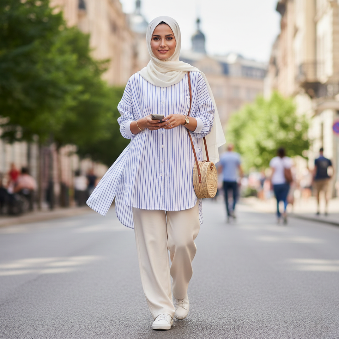 Chemise longue femme voilée tunique Tunisie
