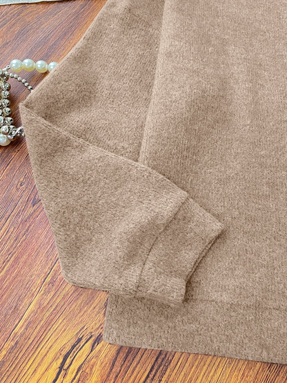 Pull cosy motif ourson marron – Col rond, manches longues