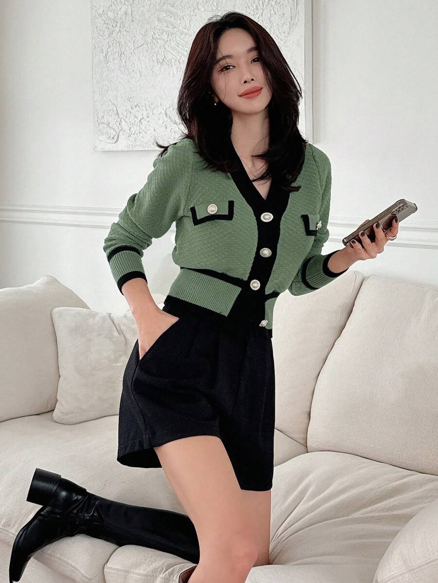 Cardigan casual à manches longues - Floorah