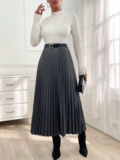 Jupe plissée de couleur unie - Floorah