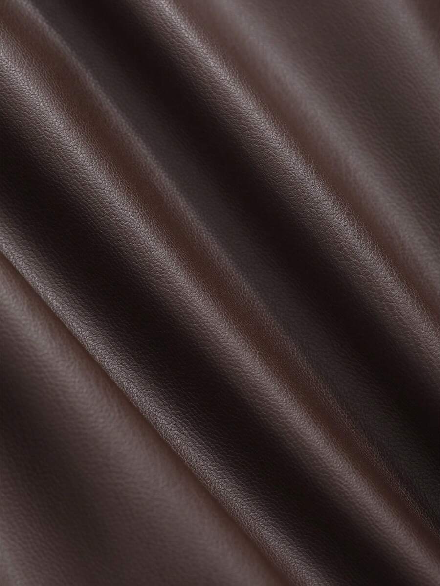 Jupe en cuir PU élégante de couleur unie pour le bureau et les déplacements - Floorah