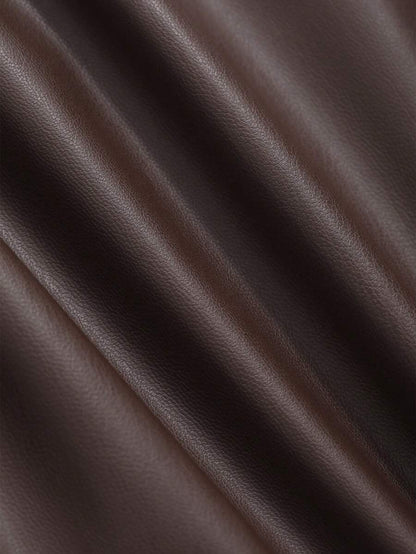Jupe en cuir PU élégante de couleur unie pour le bureau et les déplacements - Floorah