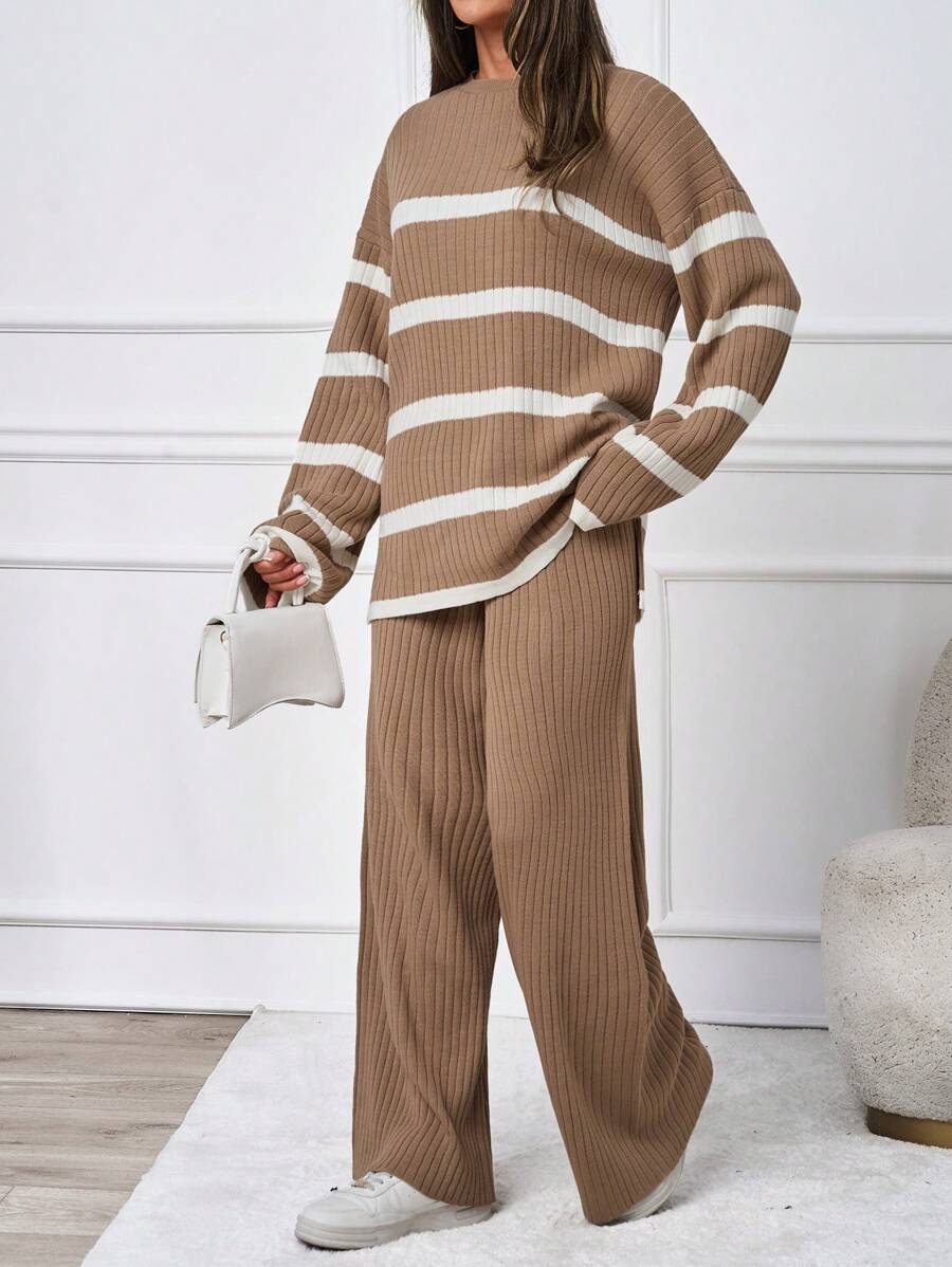 Ensemble tricoté décontracté - Pull et pantalon - Floorah