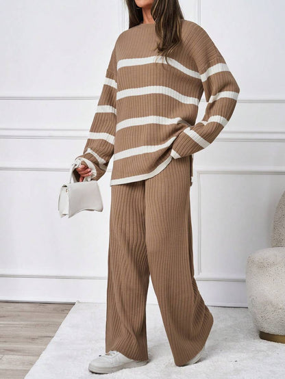 Ensemble tricoté décontracté - Pull et pantalon - Floorah