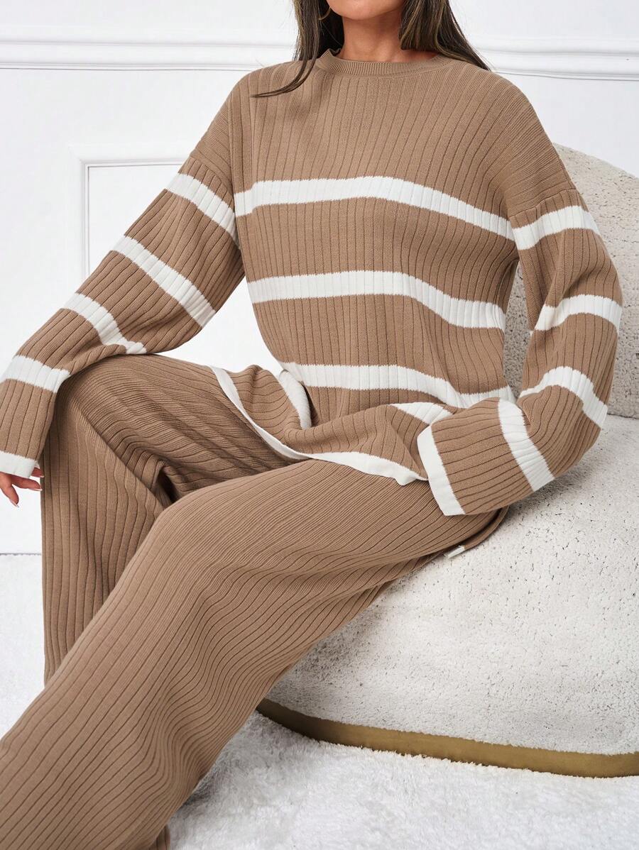 Ensemble tricoté décontracté - Pull et pantalon - Floorah