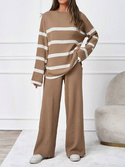 Ensemble tricoté décontracté - Pull et pantalon - Floorah