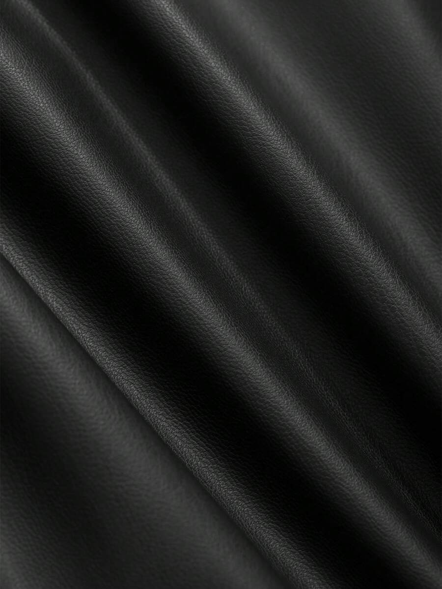 Jupe en cuir PU élégante de couleur unie pour le bureau et les déplacements - Floorah