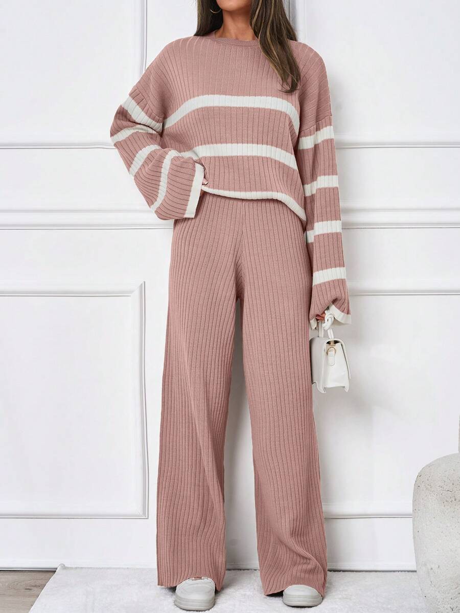 Ensemble tricoté décontracté - Pull et pantalon - Floorah