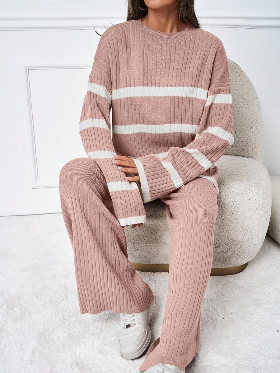 Ensemble tricoté décontracté - Pull et pantalon - Floorah