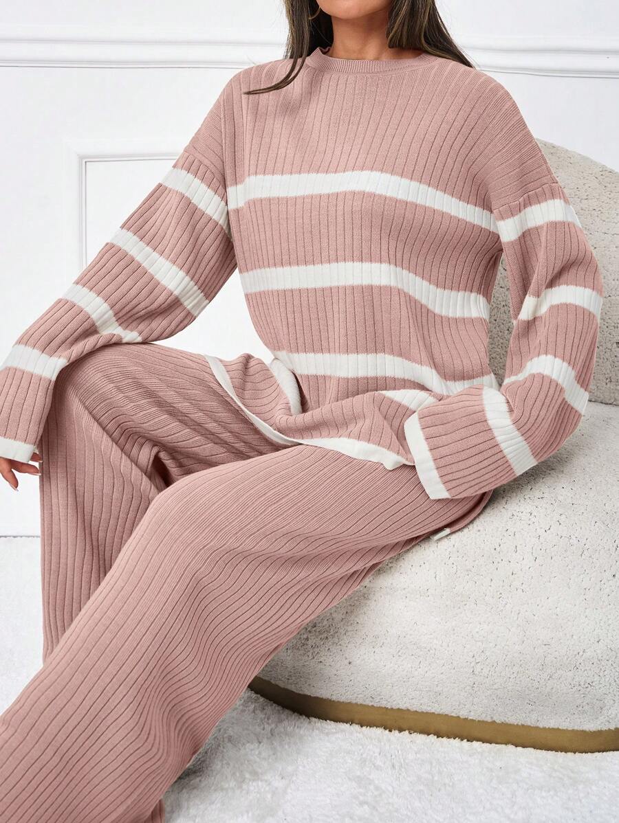 Ensemble tricoté décontracté - Pull et pantalon - Floorah