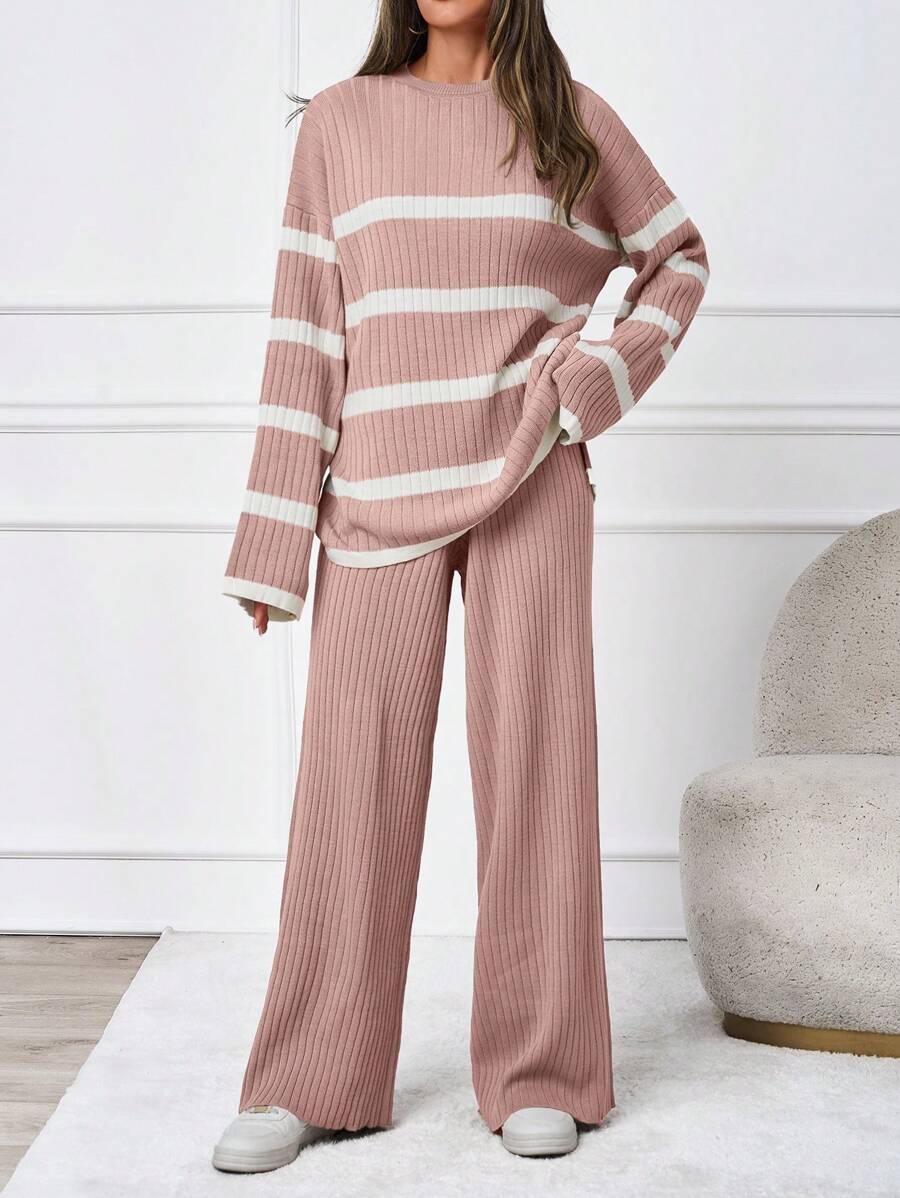 Ensemble tricoté décontracté - Pull et pantalon - Floorah