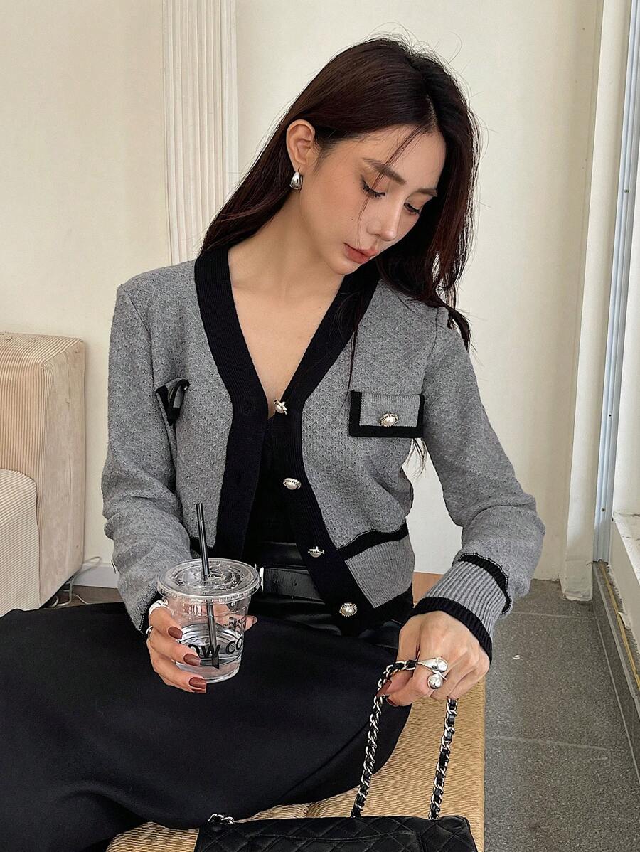 Cardigan casual à manches longues - Floorah