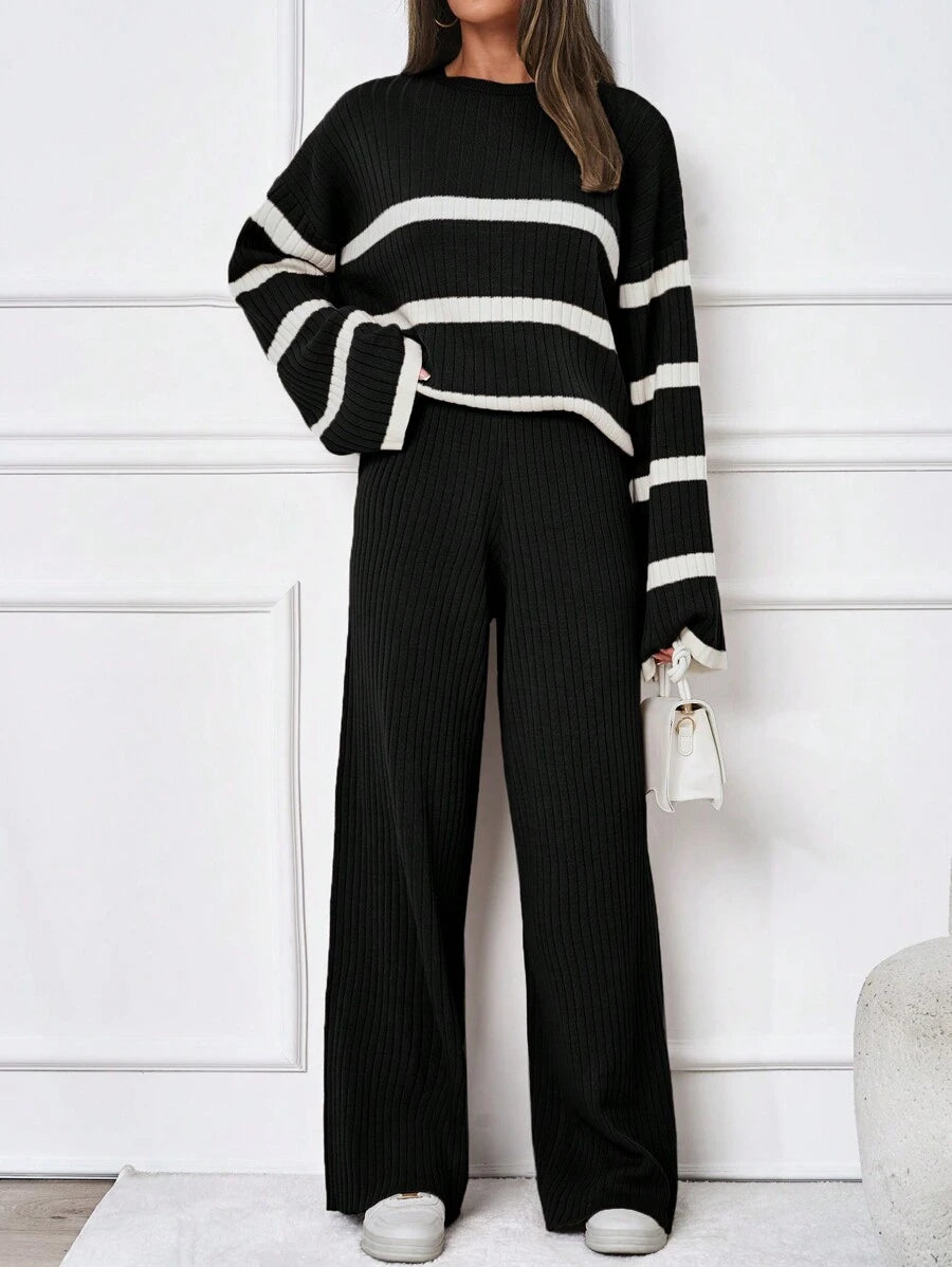 Ensemble tricoté décontracté - Pull et pantalon - Floorah