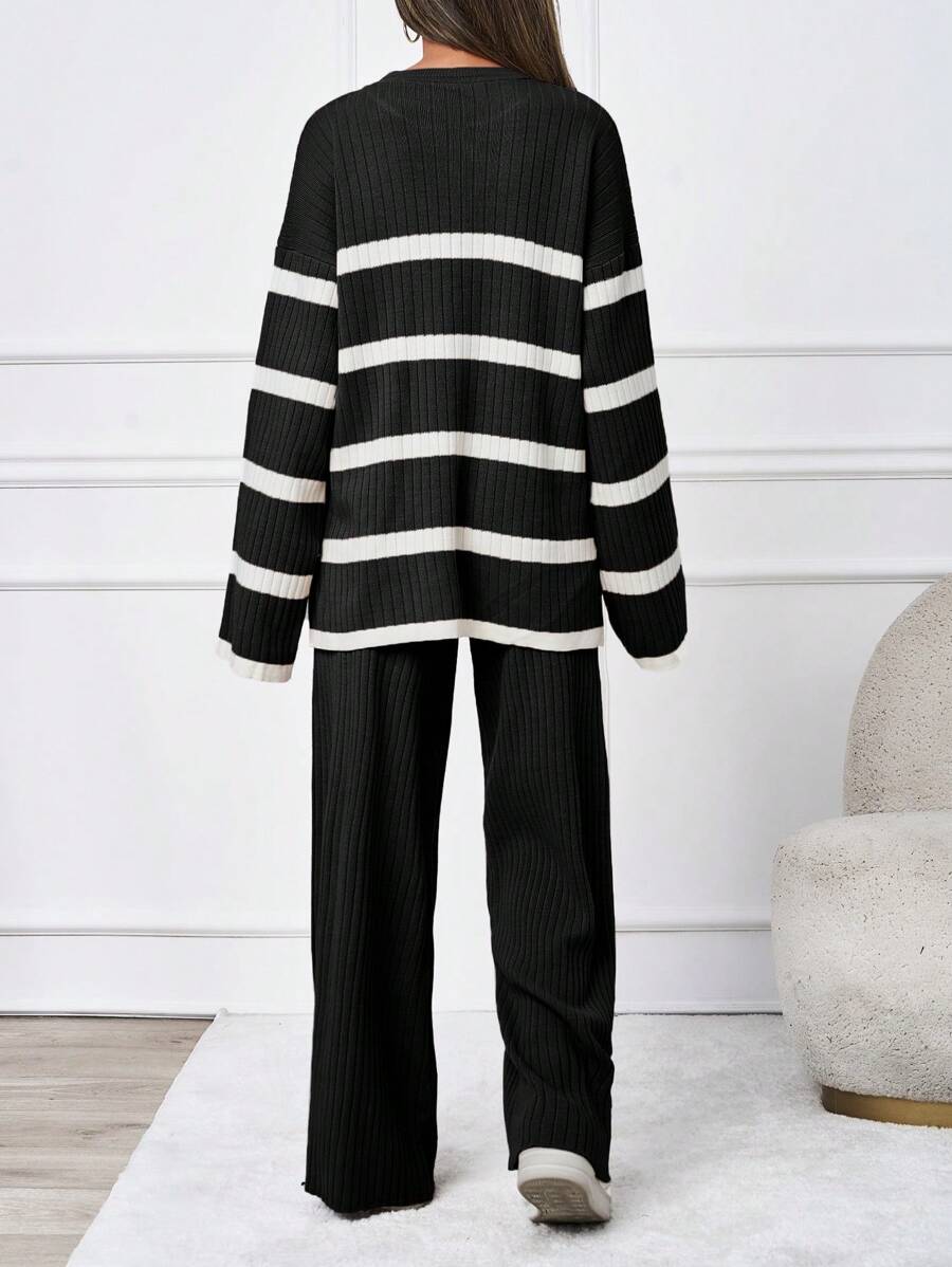 Ensemble tricoté décontracté - Pull et pantalon - Floorah