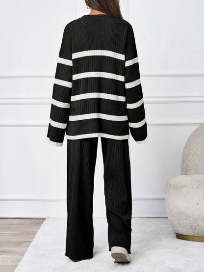 Ensemble tricoté décontracté - Pull et pantalon - Floorah