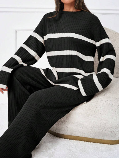 Ensemble tricoté décontracté - Pull et pantalon - Floorah