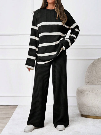 Ensemble tricoté décontracté - Pull et pantalon - Floorah