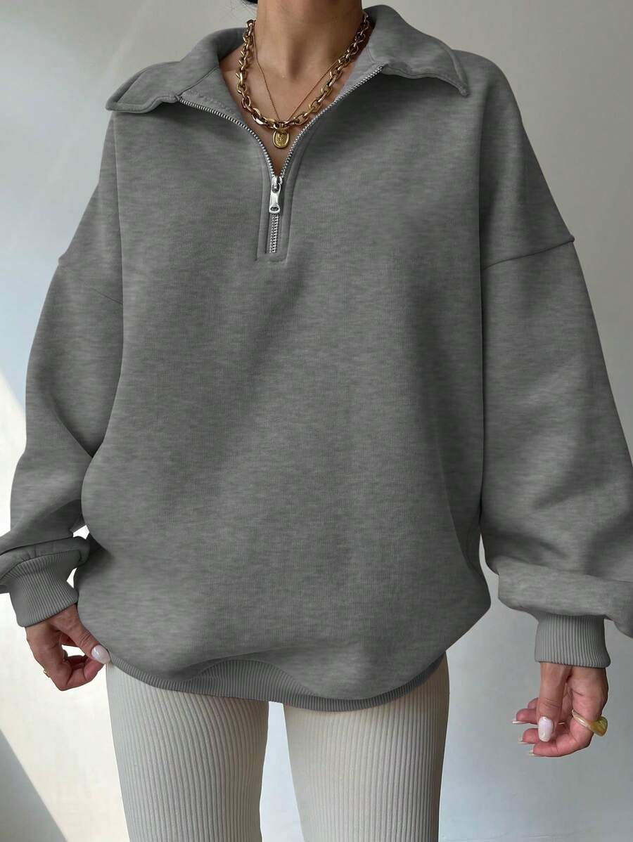 Sweat-shirt ample et décontracté à épaules tombantes - Floorah