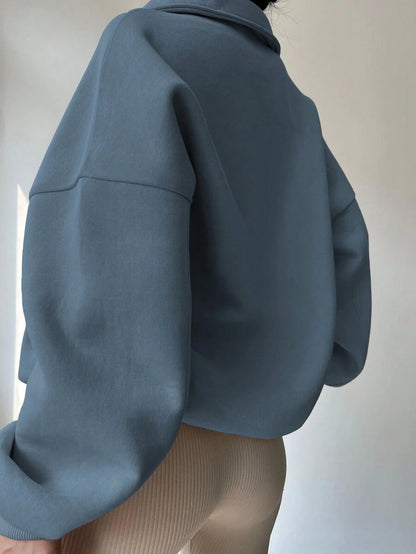 Sweat-shirt ample et décontracté à épaules tombantes - Floorah