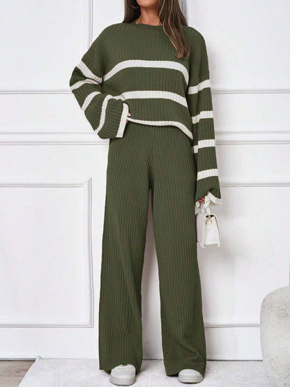 Ensemble tricoté décontracté - Pull et pantalon - Floorah