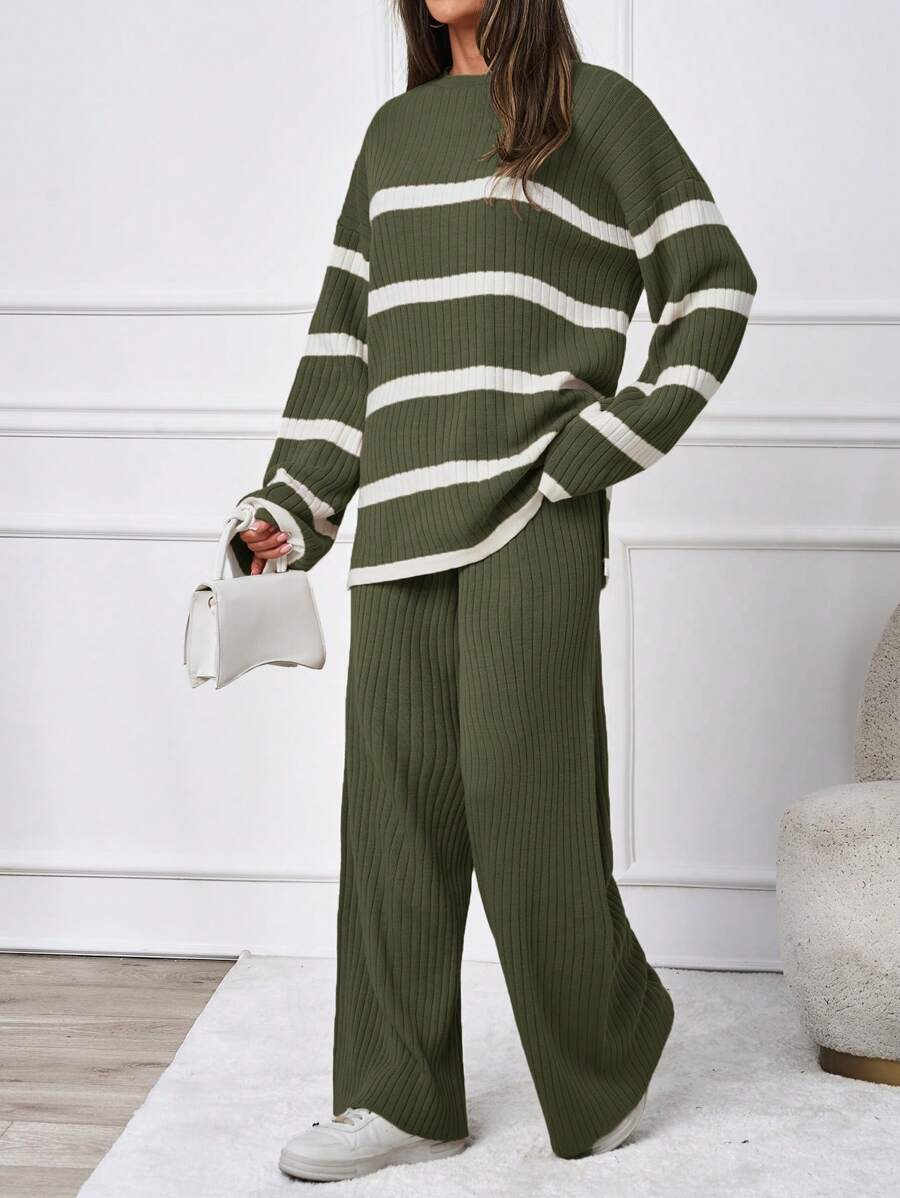 Ensemble tricoté décontracté - Pull et pantalon - Floorah