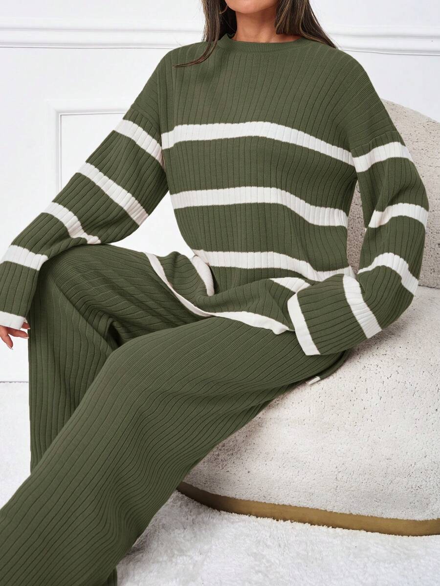 Ensemble tricoté décontracté - Pull et pantalon - Floorah