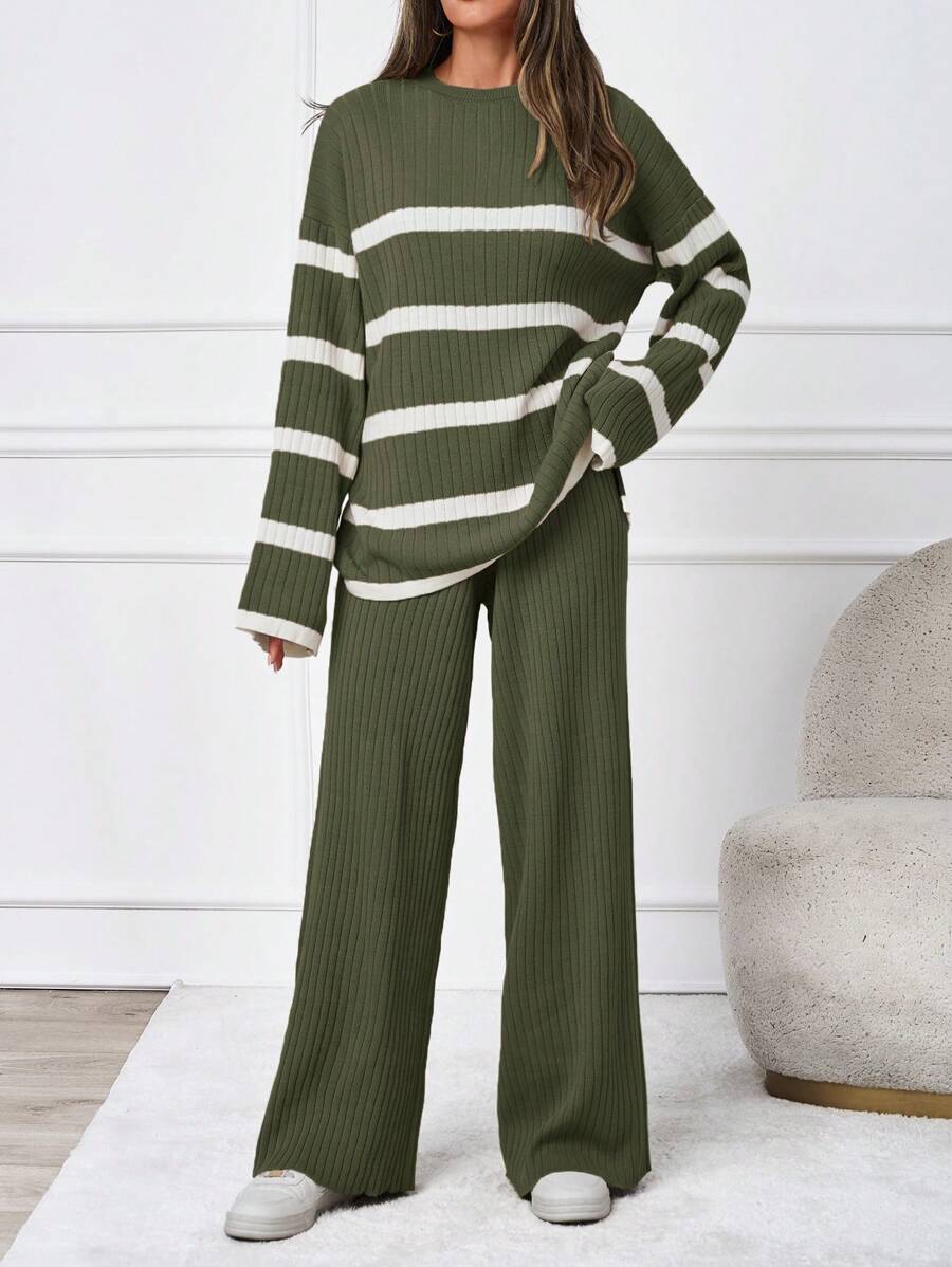 Ensemble tricoté décontracté - Pull et pantalon - Floorah