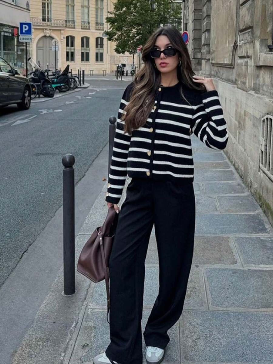 Cardigan vintage à boutonnage simple - Floorah