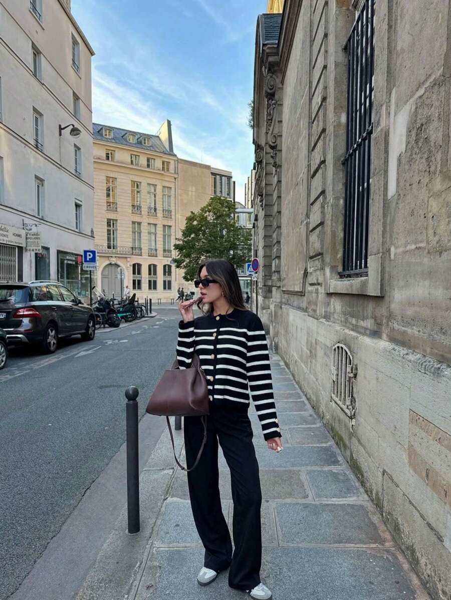 Cardigan vintage à boutonnage simple - Floorah