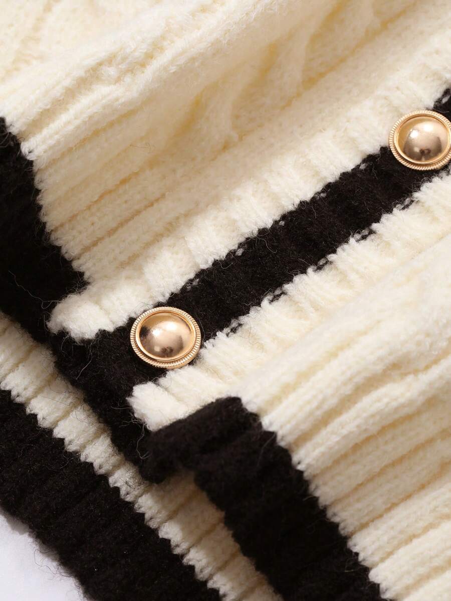 Pull tricoté élégant avec bordure contrastée - Floorah