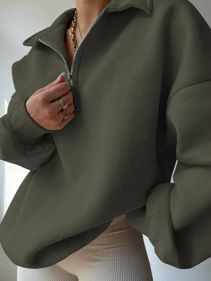 Sweat-shirt ample et décontracté à épaules tombantes - Floorah