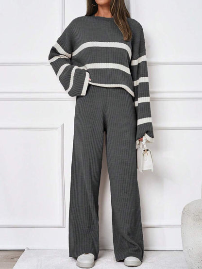 Ensemble tricoté décontracté - Pull et pantalon - Floorah