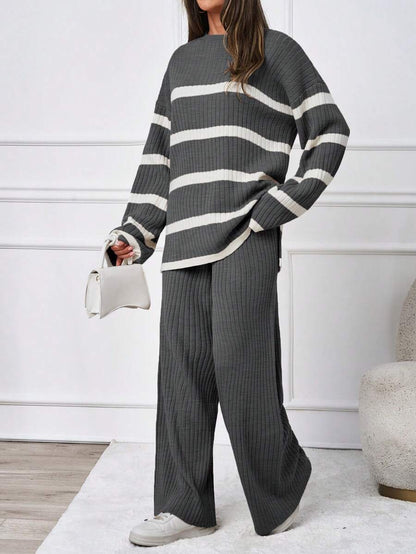 Ensemble tricoté décontracté - Pull et pantalon - Floorah