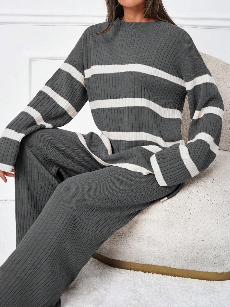 Ensemble tricoté décontracté - Pull et pantalon - Floorah