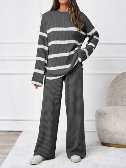 Ensemble tricoté décontracté - Pull et pantalon - Floorah