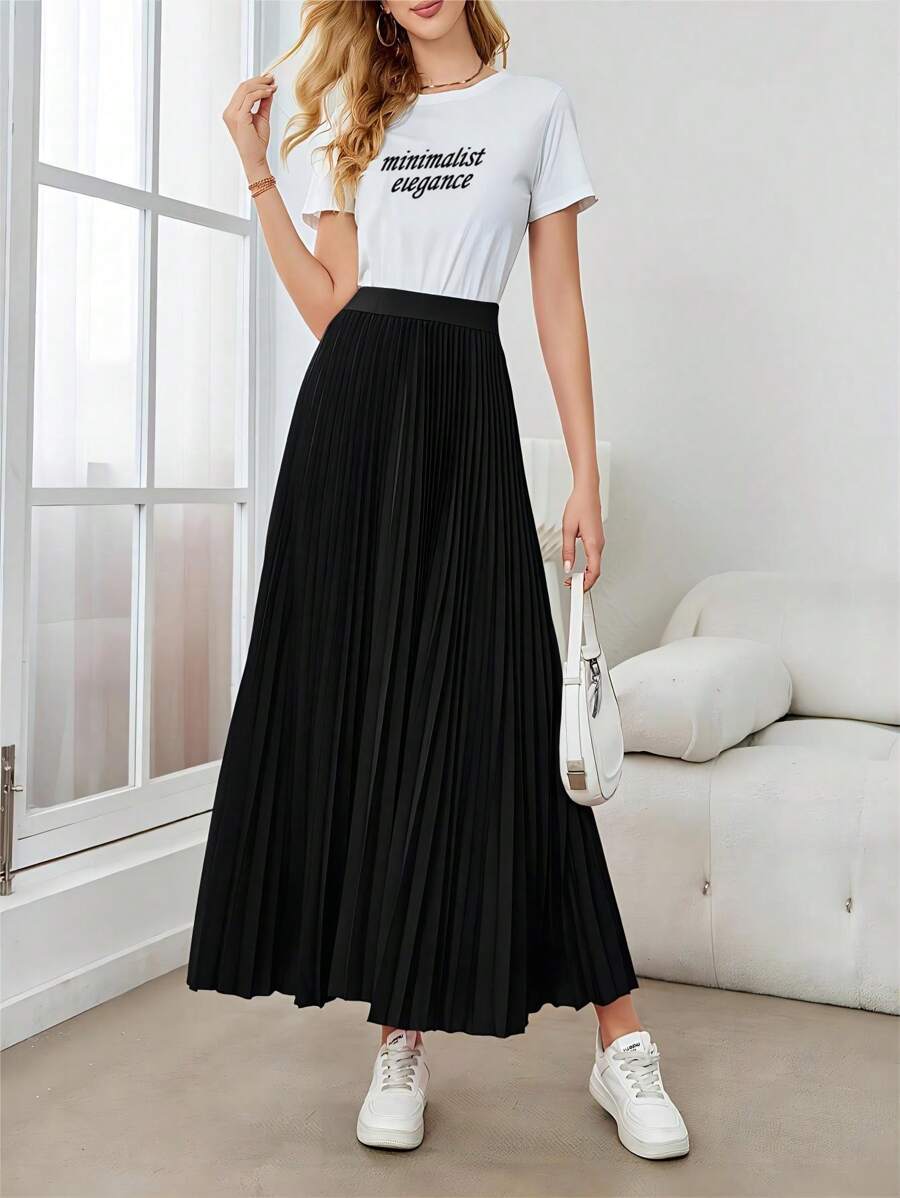 Jupe plissée simple, élégante et polyvalente - Floorah