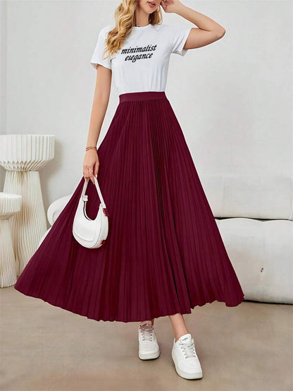 Jupe plissée simple, élégante et polyvalente - Floorah