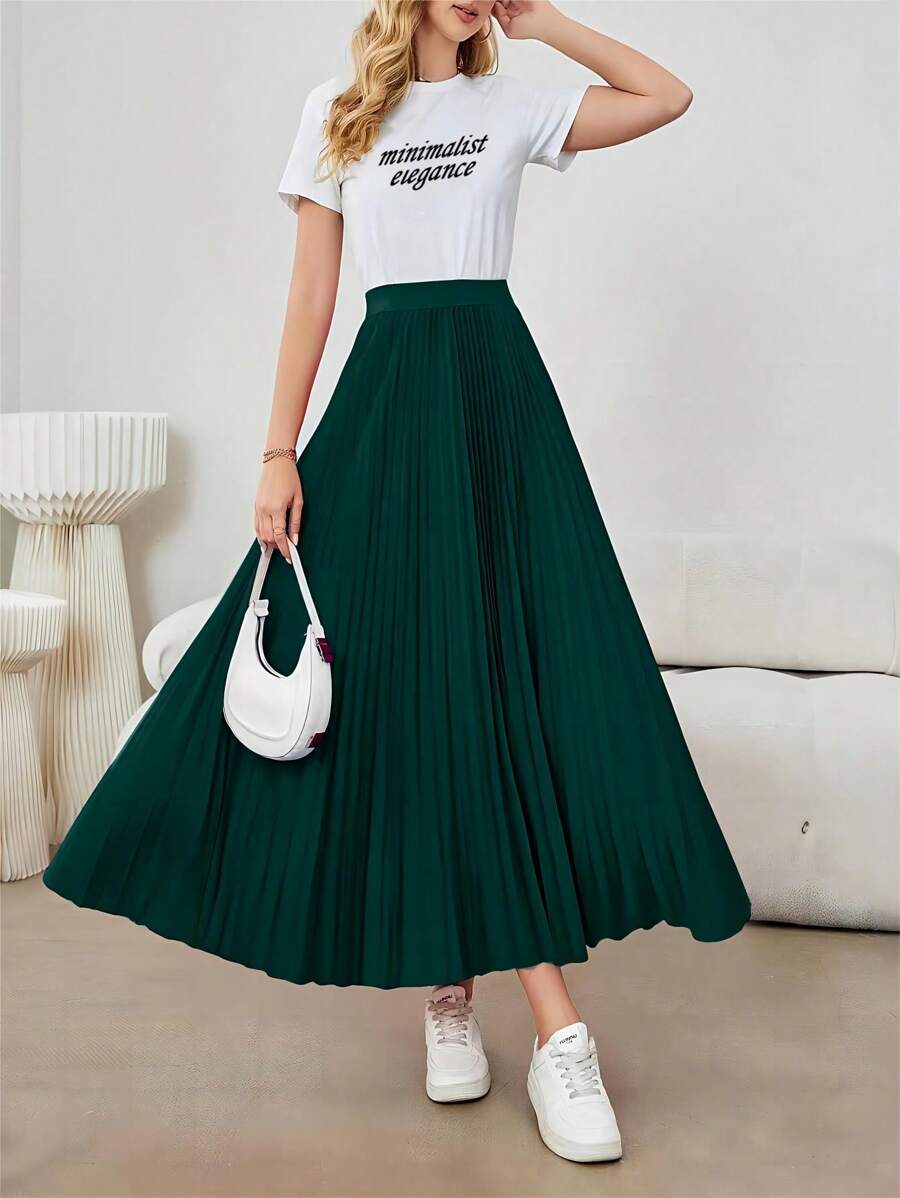 Jupe plissée simple, élégante et polyvalente - Floorah