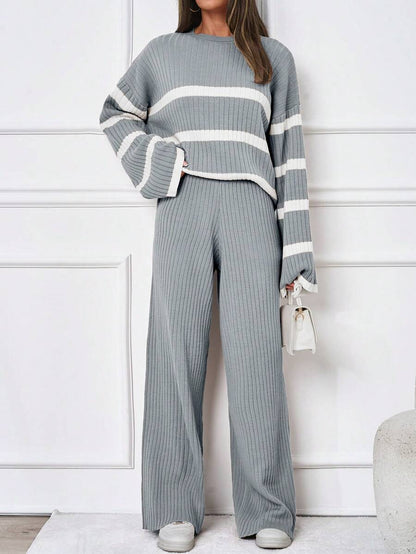 Ensemble tricoté décontracté - Pull et pantalon - Floorah