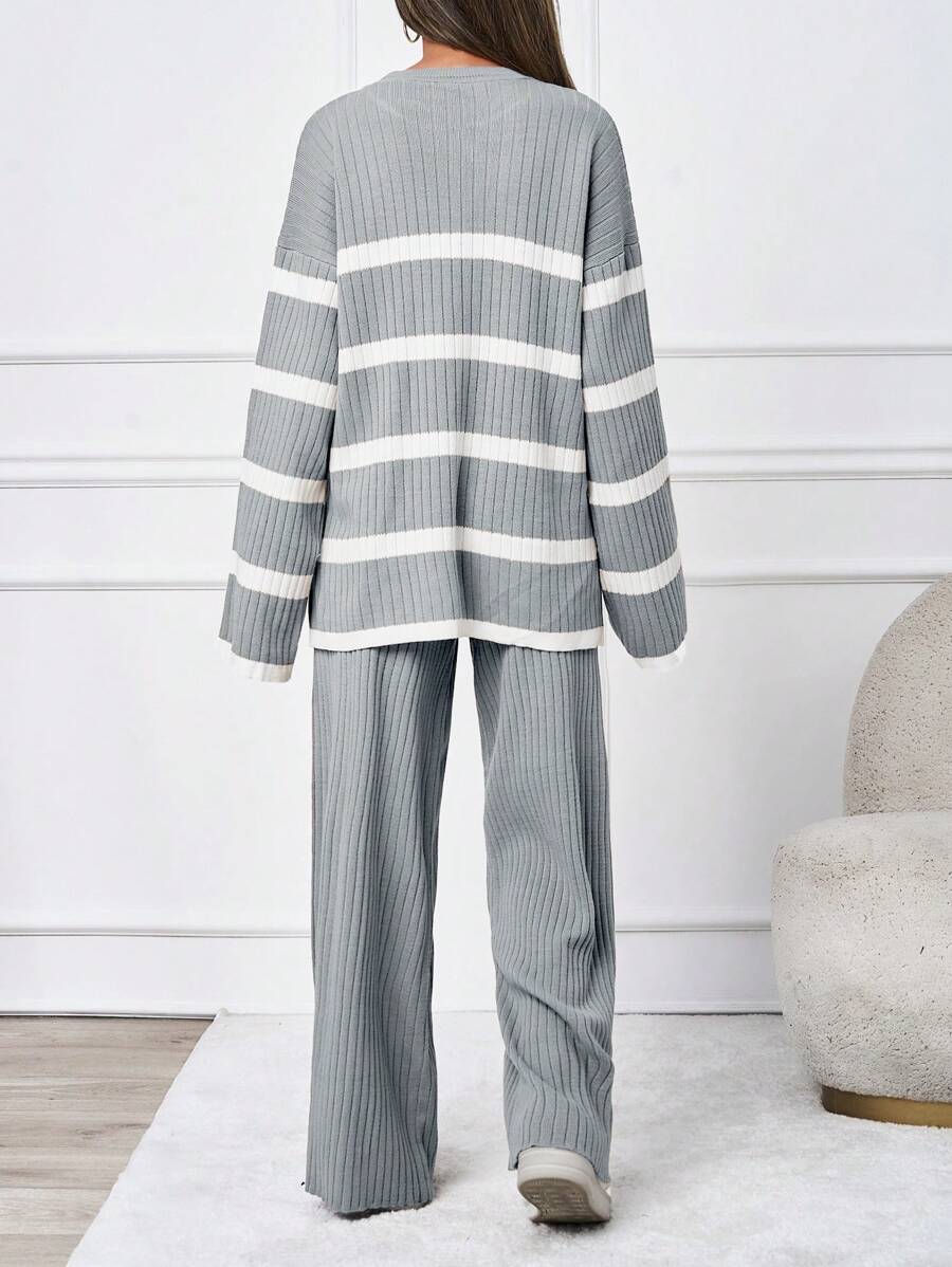 Ensemble tricoté décontracté - Pull et pantalon - Floorah