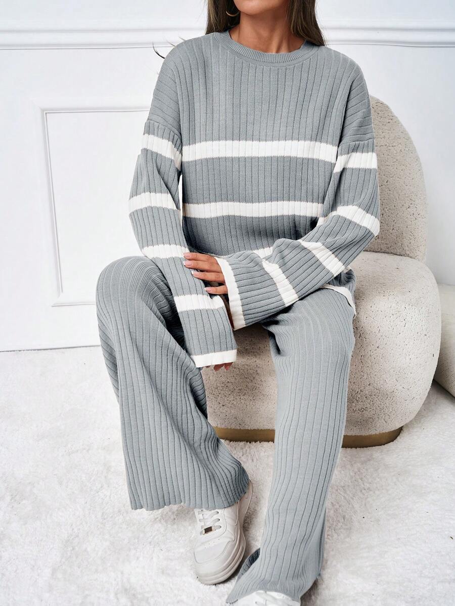 Ensemble tricoté décontracté - Pull et pantalon - Floorah