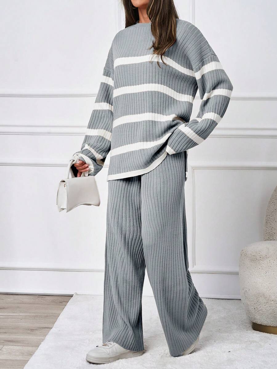 Ensemble tricoté décontracté - Pull et pantalon - Floorah