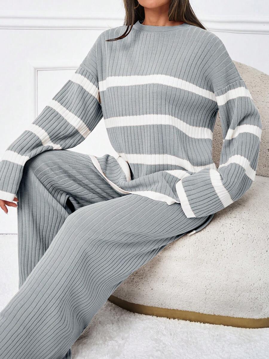 Ensemble tricoté décontracté - Pull et pantalon - Floorah