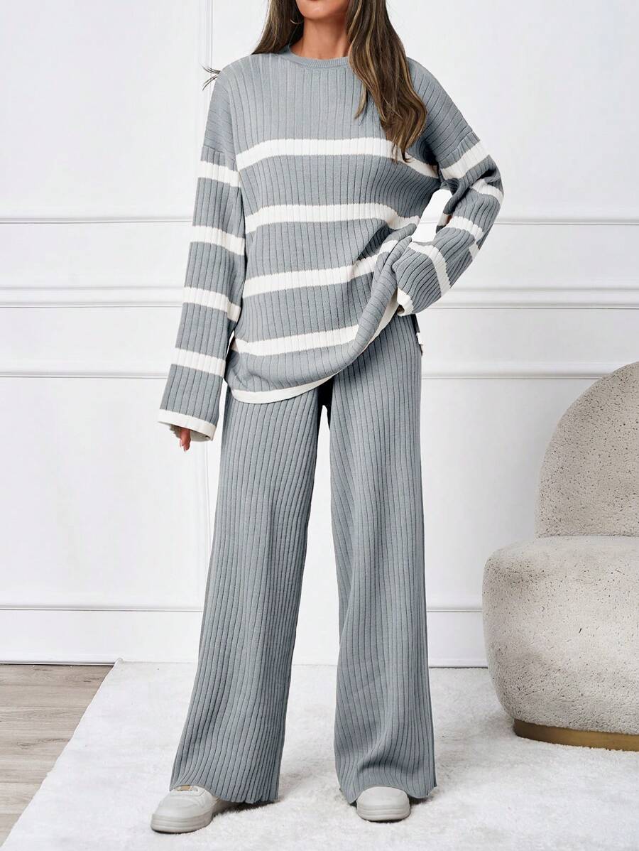 Ensemble tricoté décontracté - Pull et pantalon - Floorah