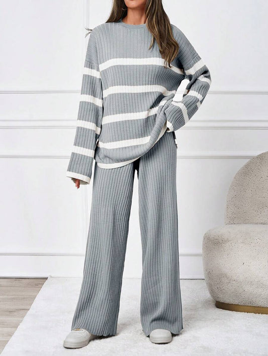 Ensemble tricoté décontracté - Pull et pantalon - Floorah