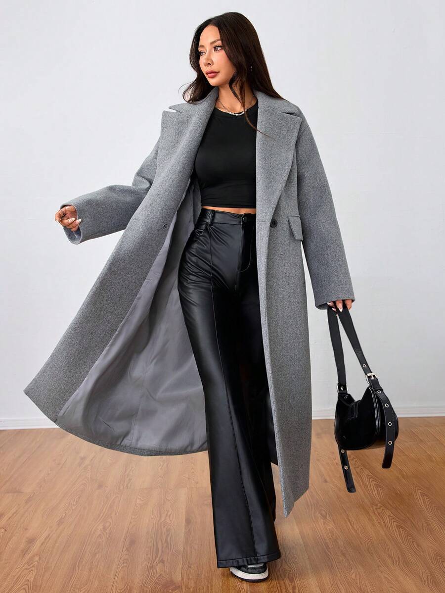 MOOSTA Manteau long décontracté à revers - Floorah