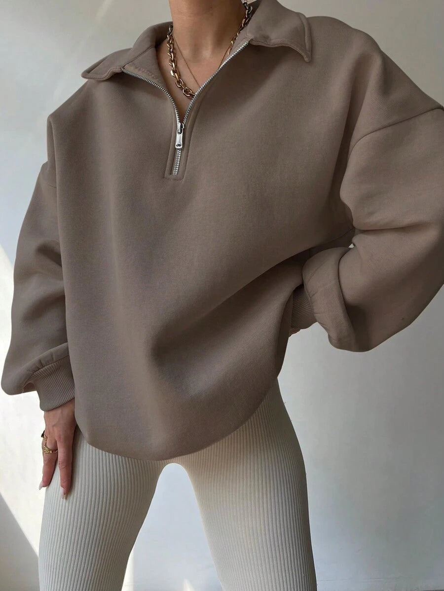 Sweat-shirt ample et décontracté à épaules tombantes - Floorah