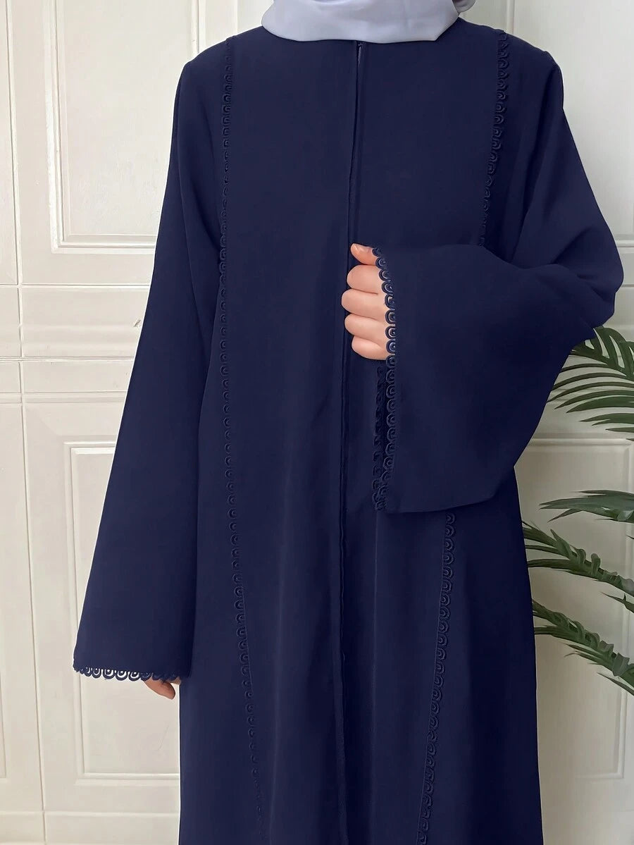 Abaya lisse élégante à zip de style turc - Floorah